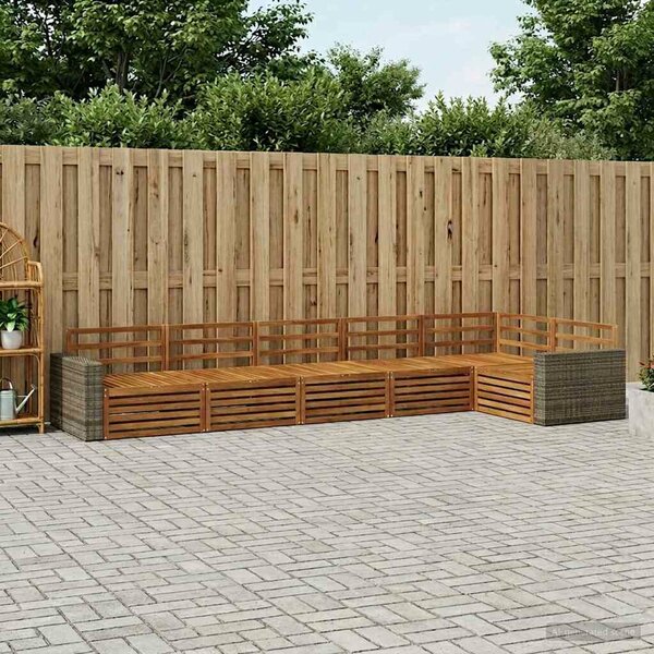 VidaXL Kültéri kanapé szett 6 pcs Természetes 402 x 172,5 x 73 cm