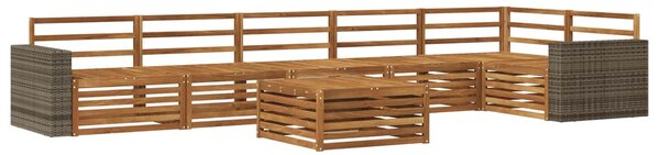 VidaXL Kültéri kanapé szett 7 pcs Természetes 79 x 79 x 37 cm