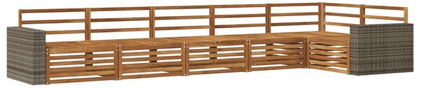VidaXL Kültéri kanapé szett 6 pcs Természetes 402 x 172,5 x 73 cm