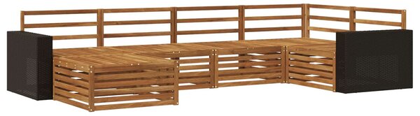 VidaXL Kültéri kanapé szett 6 pcs Természetes