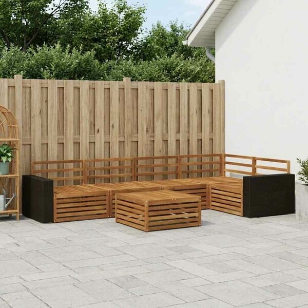 VidaXL Kültéri kanapé szett 6 pcs Természetes 79 x 79 x 37 cm