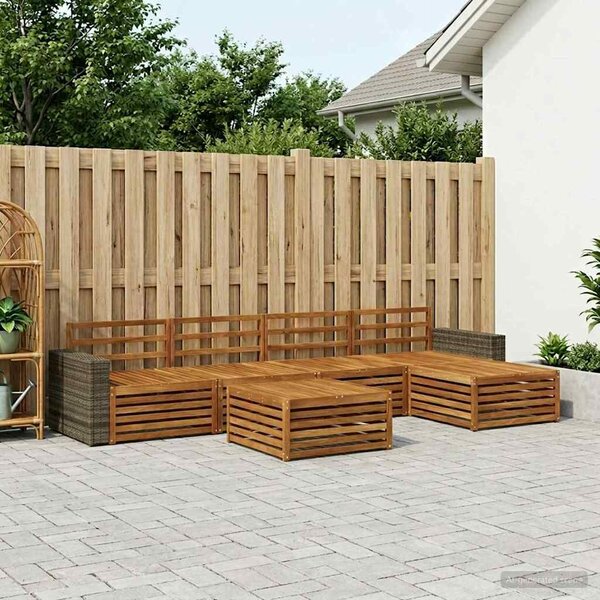 VidaXL Kültéri kanapé szett 6 pcs Természetes 79 x 79 x 37 cm