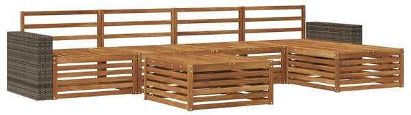 VidaXL Kültéri kanapé szett 6 pcs Természetes 79 x 79 x 37 cm