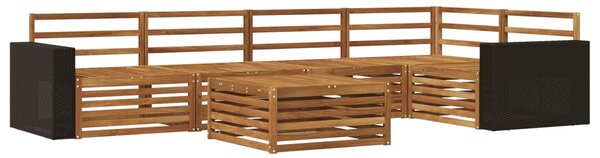 VidaXL Kültéri kanapé szett 6 pcs Természetes 79 x 79 x 37 cm