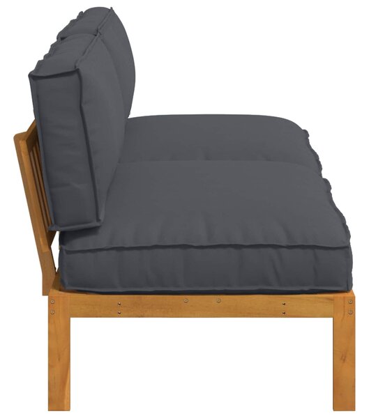 VidaXL Kanapé Szett párnával Antracit 240 x 80 x 69 cm Tömör Akácfa