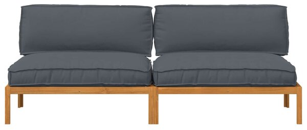 VidaXL Kanapé Szett párnával Antracit 240 x 80 x 69 cm Tömör Akácfa