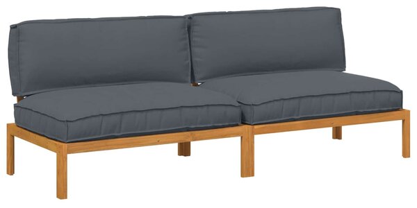 VidaXL Kanapé Szett párnával Antracit 240 x 80 x 69 cm Tömör Akácfa