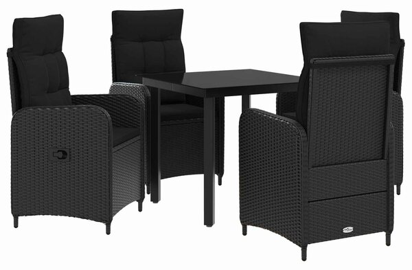 VidaXL Kanapé Asztal Készlet 5 db Fekete