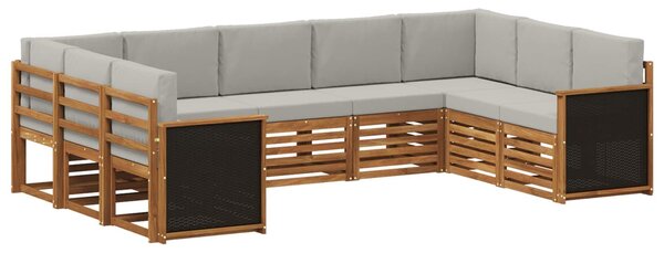 VidaXL Szegmentált kanapé szett 7 pcs Természetes és Világosszürke