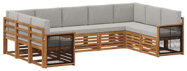 VidaXL Szegmentált kanapé szett 7 pcs Természetes és Világosszürke