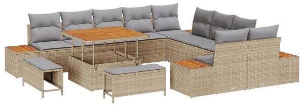 VidaXL Kerti Kanapé Szett párnával 13 pcs Beige és Világosszürke