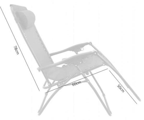 GardenLine kerti nyugágy szett - Fekete - 176 x 65 x 106 cm