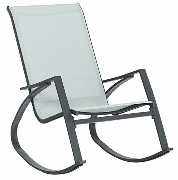 Kerti hintaszék, fém, textil, ergonomikus, 120 kg, 60x104x95 cm, kényelmes, szürke