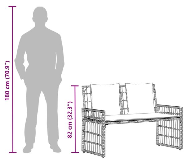 VidaXL Kültéri Bútor Szett 4 pcs Természetes és Krémszínű Fehér