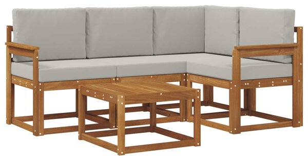 VidaXL Kültéri kanapé szett 5 pcs Természetes és Világosszürke