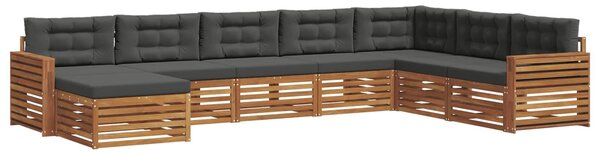 VidaXL Kültéri kanapé szett párnával 8 pcs Természetes és antracit