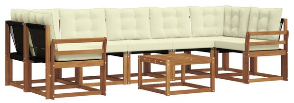 VidaXL Kültéri kanapé szett párnával 8 pcs Természetes és krémszínű