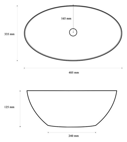 Gamma EMI Pultra Szerelhető Mosdókagyló - 405x335x125 mm, Fehér