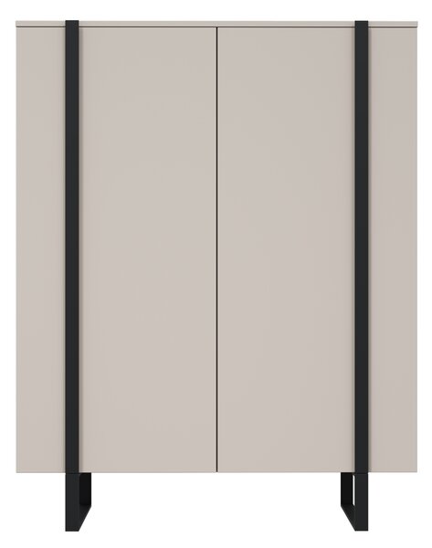 Verica magas komód 120 cm kétajtós - kasmír / fekete lábak