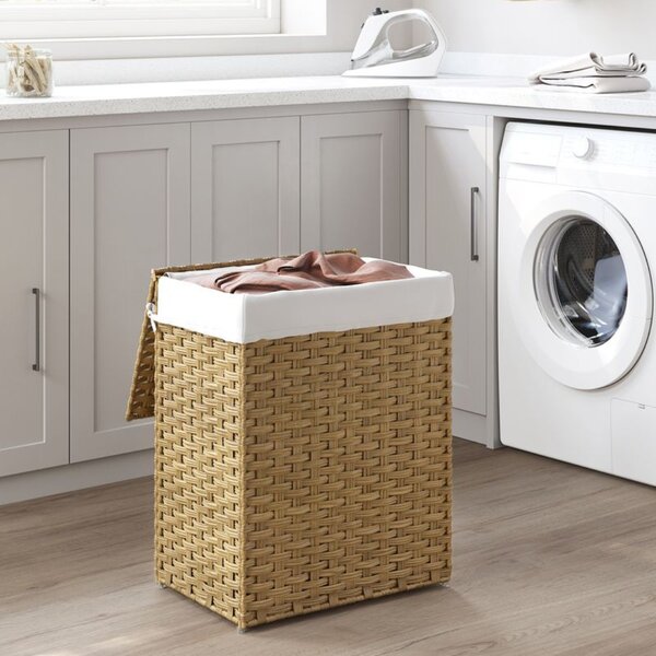 AVA műrattan ruháskosár, 90l, természetes barna SongmicsHome