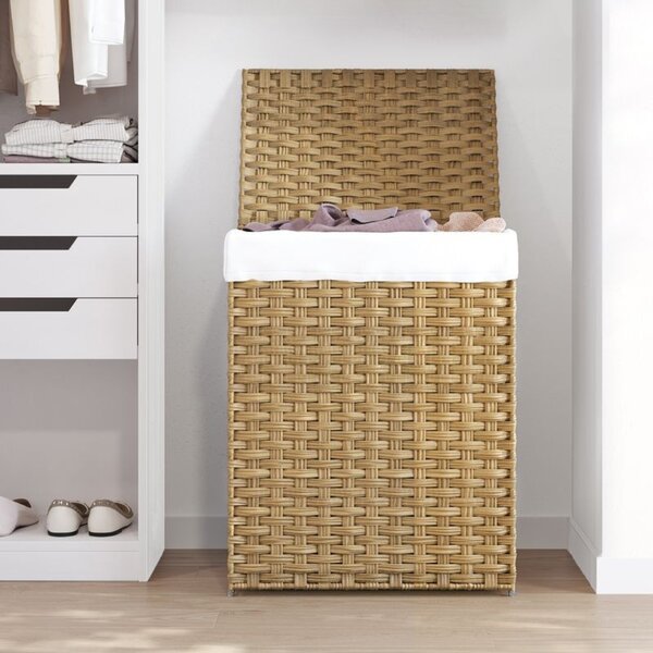 AVA műrattan ruháskosár, 90l, természetes barna SongmicsHome