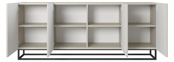 Asha komód 200 cm négyajtós - kasmír / fekete láb