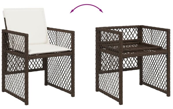 VidaXL 9 részes barna polyrattan kerti étkezőgarnitúra párnákkal