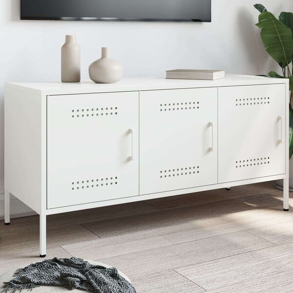 VidaXL Acél TV-szekrény - Fehér - 100,5x39x50,5 cm