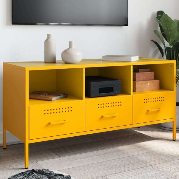 VidaXL Mustársárga Fém TV Szekrény - 100x40x50 cm