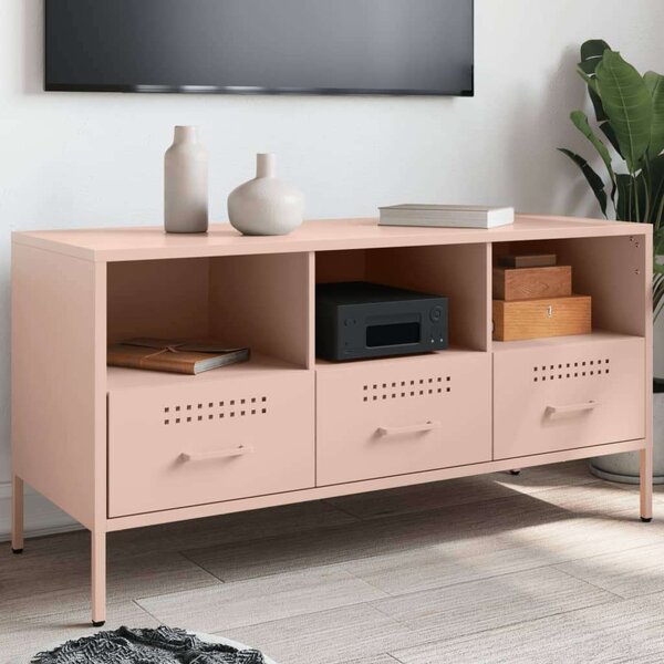 VidaXL Rózsaszín Fém TV Szekrény - 100,5x39x50,5 cm