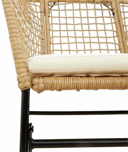 VidaXL 7 észes barna polyrattan üveg kerti étkezőgarnitúra párnával