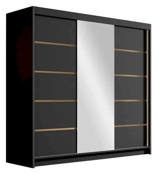 Gardróbszekrény Closico Plenor VI, Laminált forgácslap, 215x200x58cm, Fekete