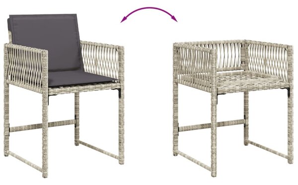 VidaXL 11 részes világosszürke polyrattan kerti ülőgarnitúra párnákkal