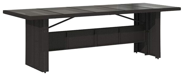 VidaXL Kert étkező szett 9 pcs Fekete polirattan