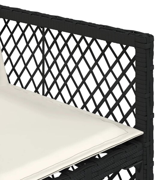 VidaXL 9 részes fekete polyrattan kerti étkezőgarnitúra párnákkal