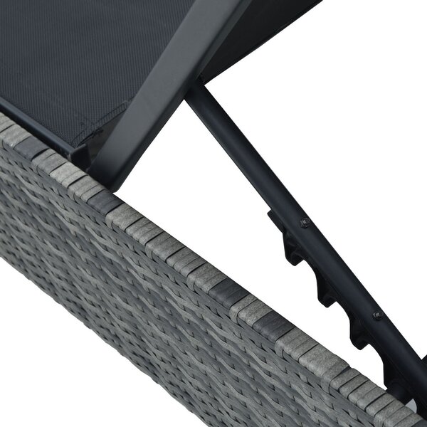VidaXL Napozóágy Szürke 60x200x27 cm Polirattan