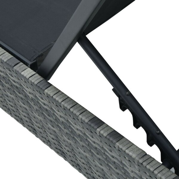 VidaXL Napozóágy Szürke 60x200x27 cm Polirattan