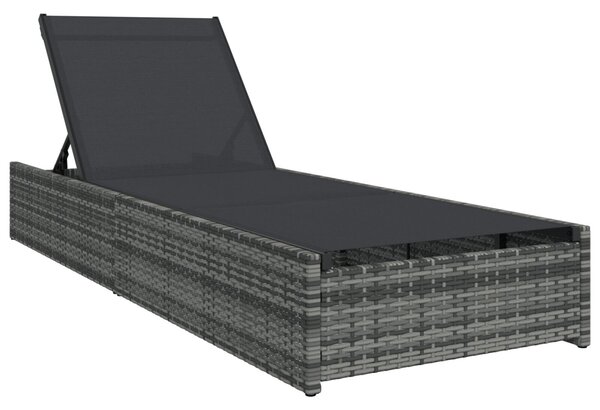 VidaXL Napozóágy Szürke 60x200x27 cm Polirattan