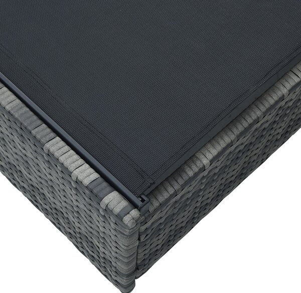 VidaXL Napozóágy Szürke 60x200x27 cm Polirattan