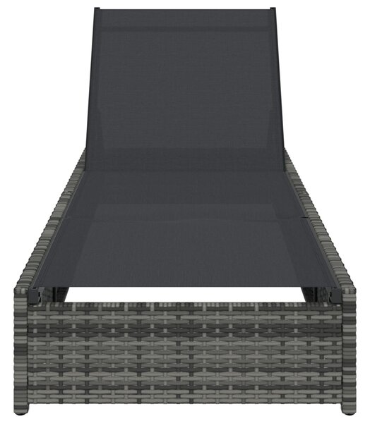 VidaXL Napozóágy Szürke 60x200x27 cm Polirattan