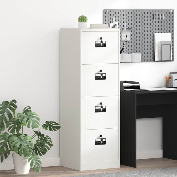 VidaXL Irattároló Szekrény fiókkal polcokkal Fehér 45,5 x 42 x 139 cm