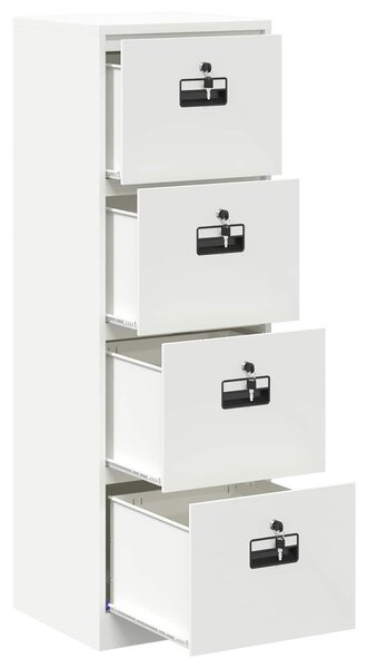 VidaXL Irattároló Szekrény fiókkal polcokkal Fehér 45,5 x 42 x 139 cm