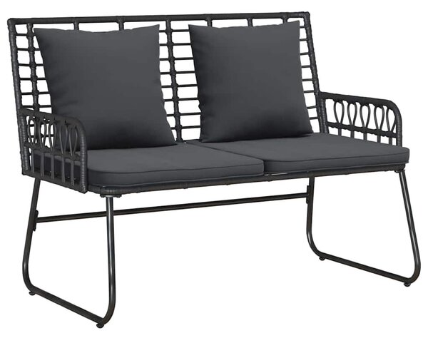 Kerti pad Fekete és Antracit Poli rattan és acél
