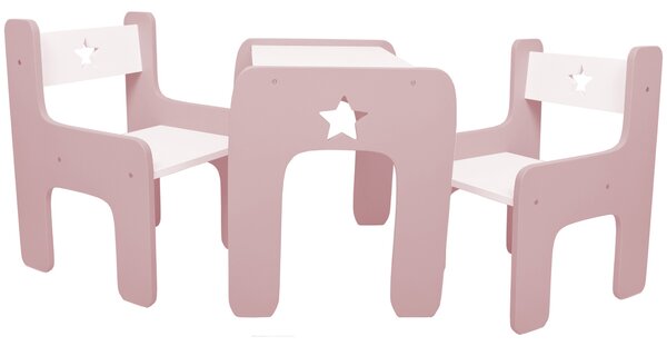Design gyermekasztal és szék WoodStar 3 az 1-ben Szín: rózsaszín