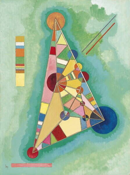 Kandinsky, Wassily - Festmény reprodukció Colorful in the triangle, (30 x 40 cm)