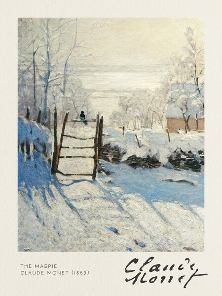 Festmény reprodukció The Magpie - Claude Monet, (30 x 40 cm)