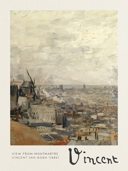 Reprodukció View from Montmartre - Vincent van Gogh, (30 x 40 cm)