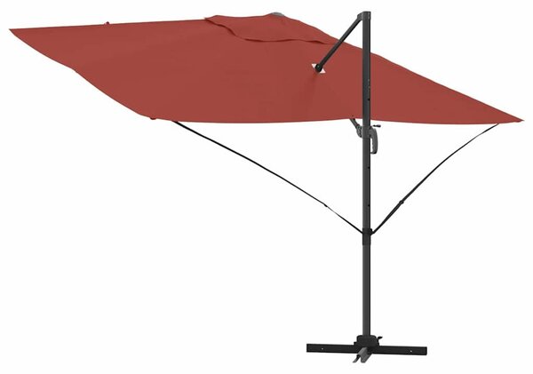 VidaXL Cantilever Roma Napernyő Piros és Fekete 352 x 251 x 260 cm