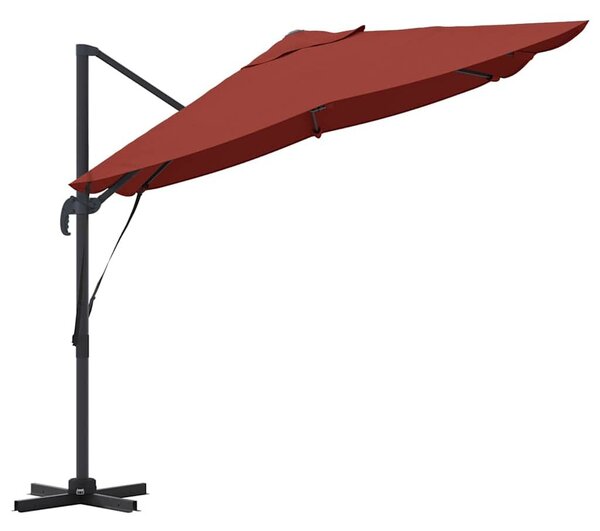 VidaXL Cantilever Roma Napernyő Piros és Fekete 352 x 251 x 260 cm