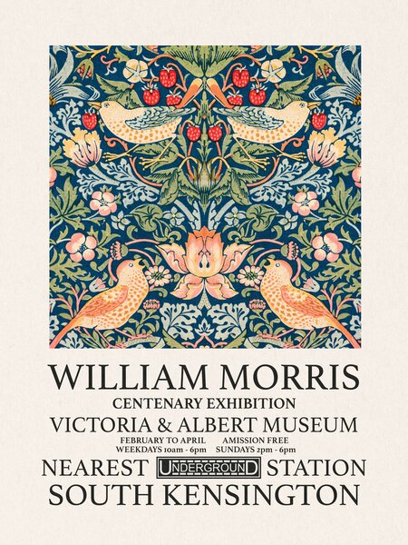 Festmény reprodukció Strawberry Thief (Special Edition) - William Morris, (30 x 40 cm)
